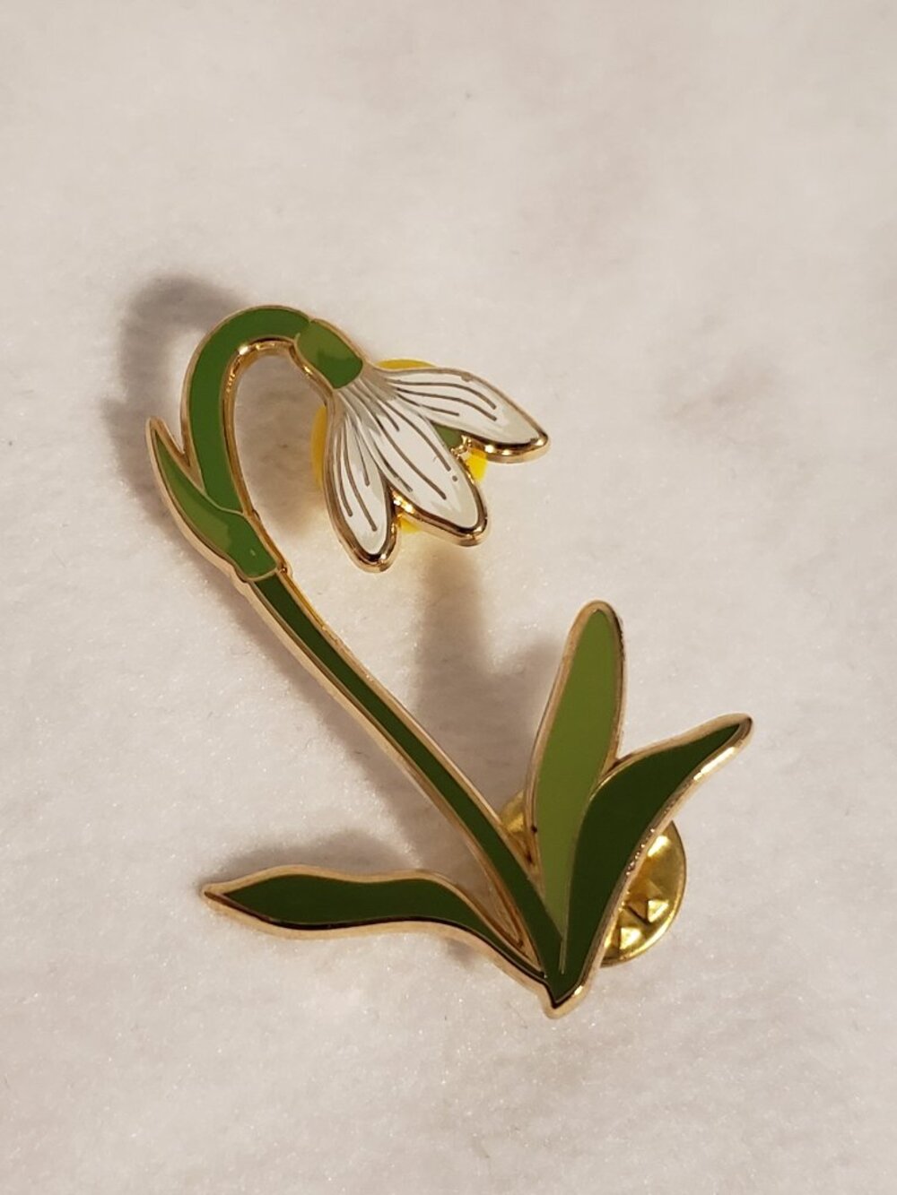 snowdrop flower metal pin
